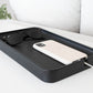 Black Valet Tray with Cord Cutout