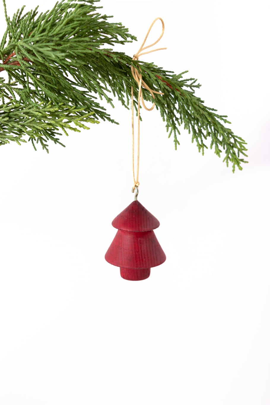 Red Wood Pine Tree Christmas Ornament