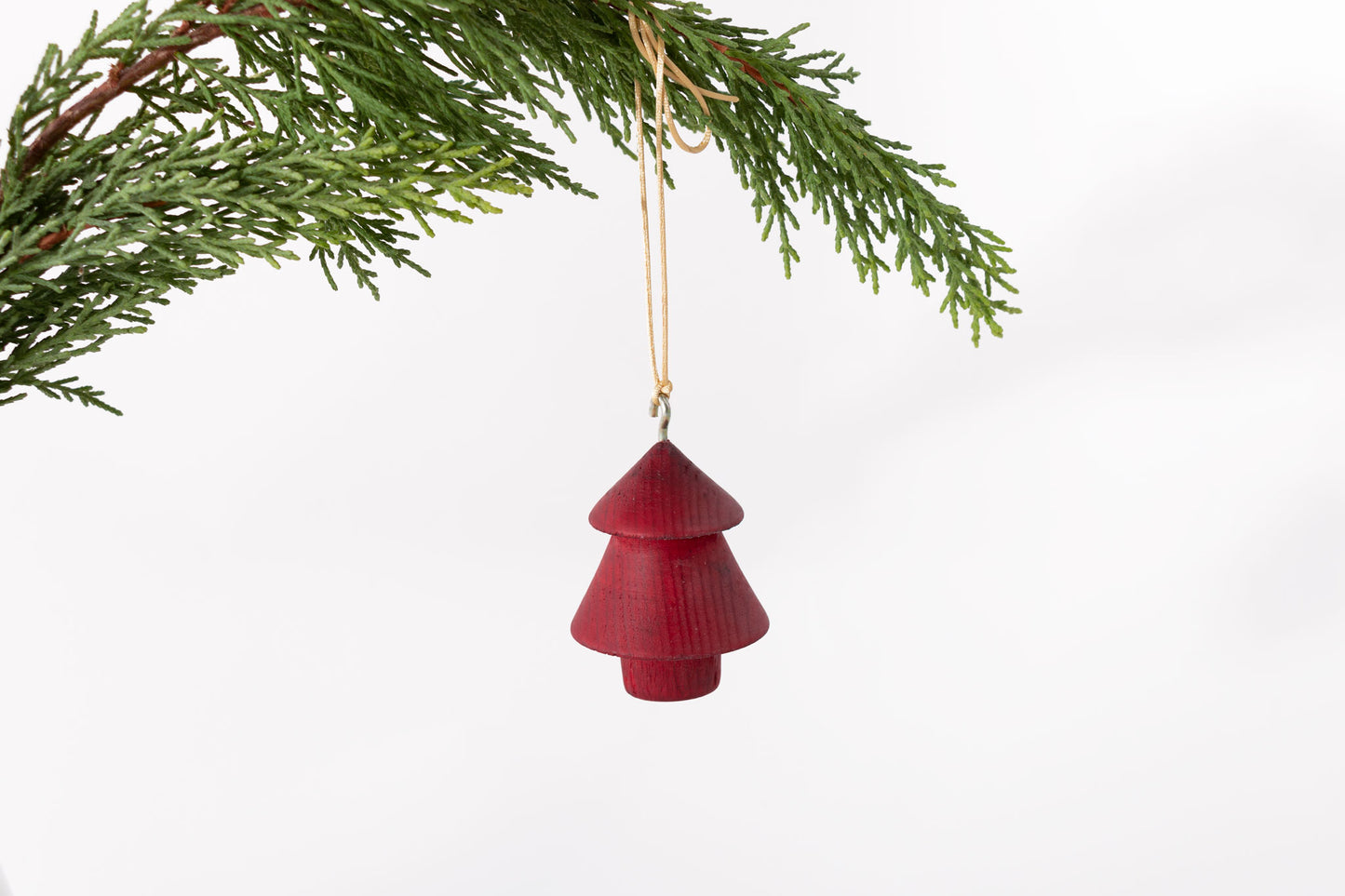 Red Wood Pine Tree Christmas Ornament