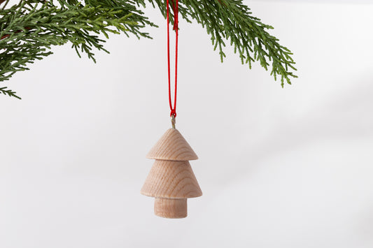 Wood Pine Tree Christmas Ornament