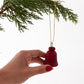 Red Wood Bell Christmas Ornament