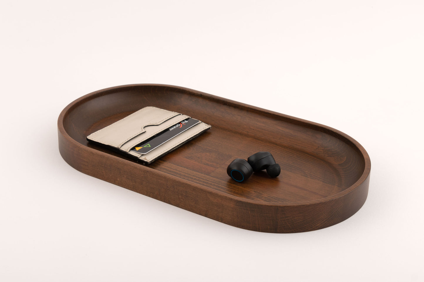 Oval Valet Tray, Walnut Stained