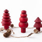 Wooden Christmas Tree Set, Red Stained