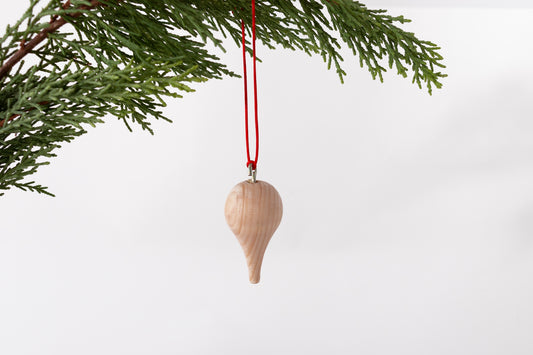 Wood Teardrop Christmas Ornament