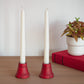 Red Minimalist Candlestick Holder Set, Set of Two