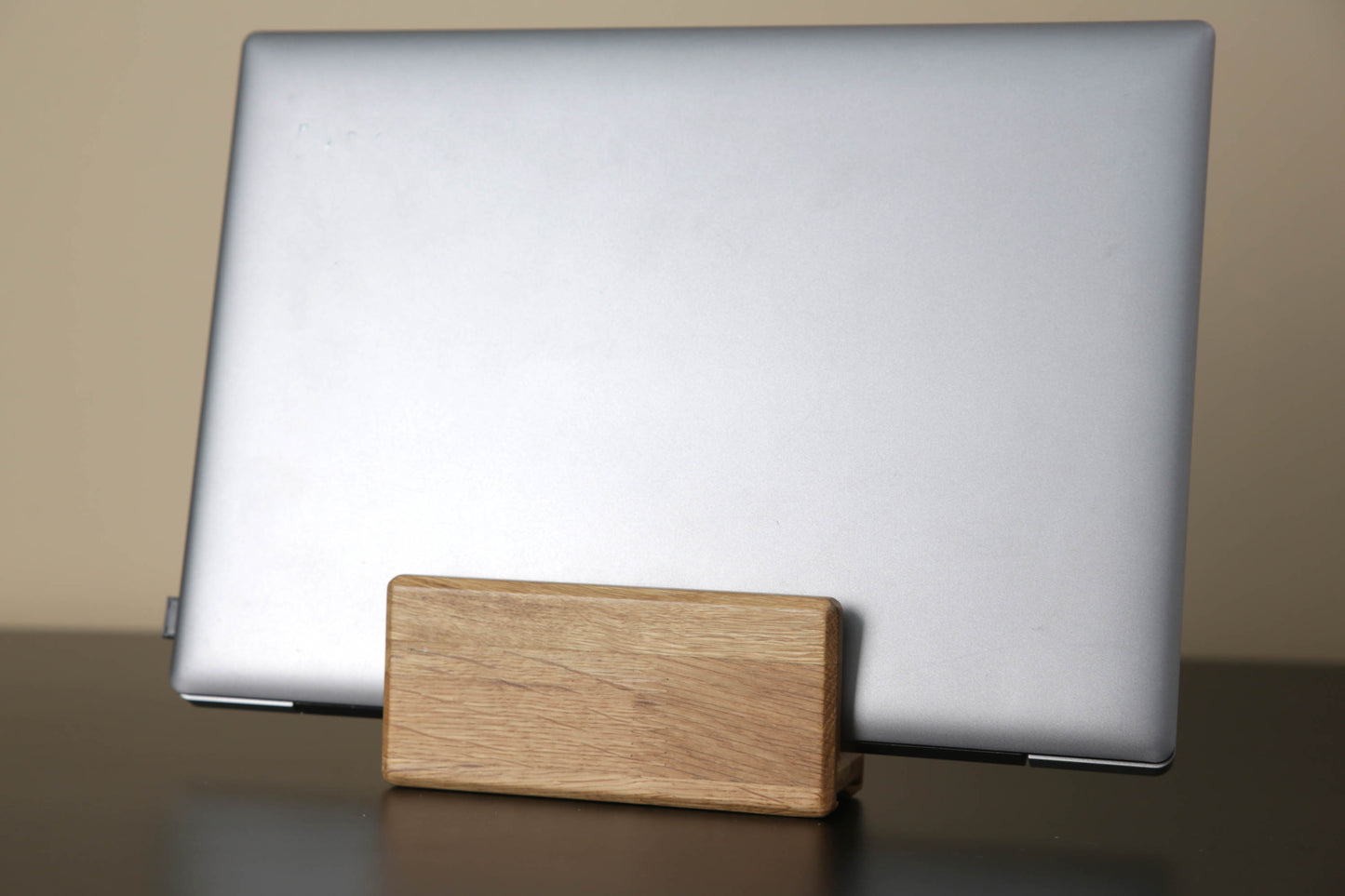 Oak Wood Vertical Laptop Holder