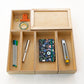 Wood Drawer Organizer Set, 6 Piece Wooden Storage Boxes, Makeup , Jewelry, Pen and Junk Organizer Trays Made of Plywood