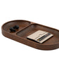 Oval Valet Tray, 2 Compartments, Walnut Stained