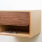 Floating Nightstand with Walnut Front Drawer, Wall Mounted Bedside Table