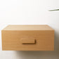 Scandinavian Oak Floating Bedside Table with One Drawer, Wall Mounted Nighstand with Wooden Handle