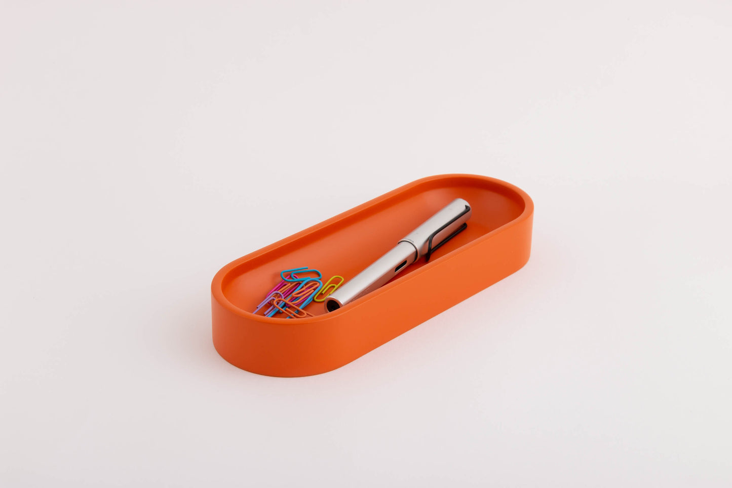 Orange Large Oval Pen Tray