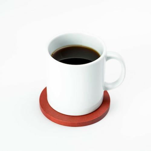 IULIA Red Round Wood Coaster with Cork Rubber Bottom Set – Iulia Shop