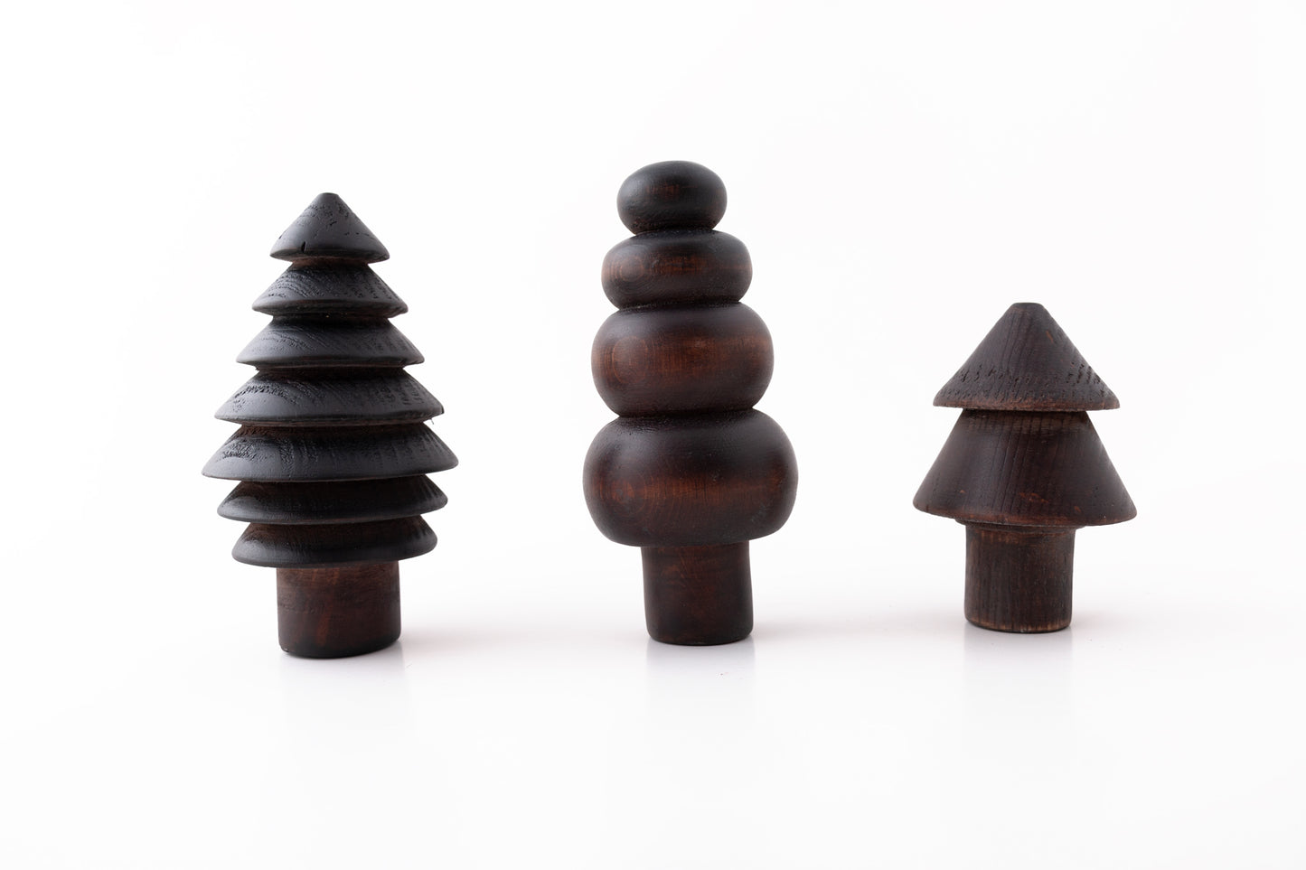 Wooden Christmas Tree Set, Walnut Stained